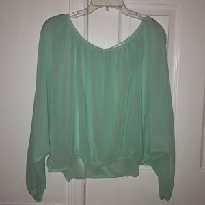 mint green sheer balloon top